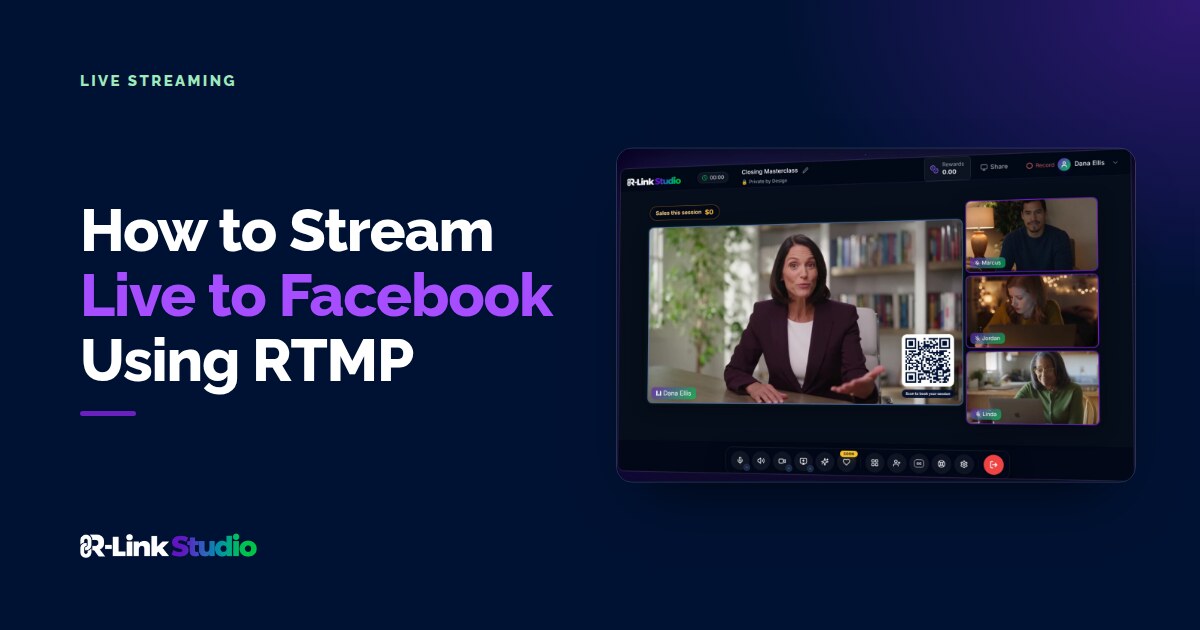 Cover image with the title: How to Stream Live to Facebook Using RTMP