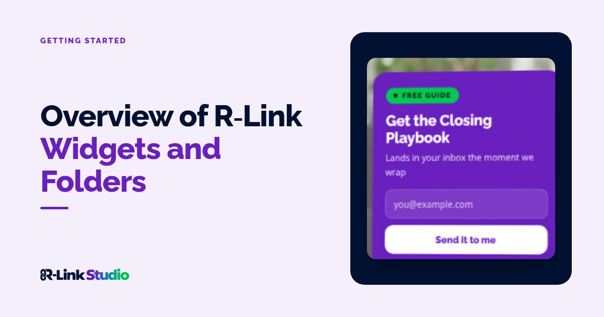 Cover image with the title: Overview of R-Link Widgets and Folders