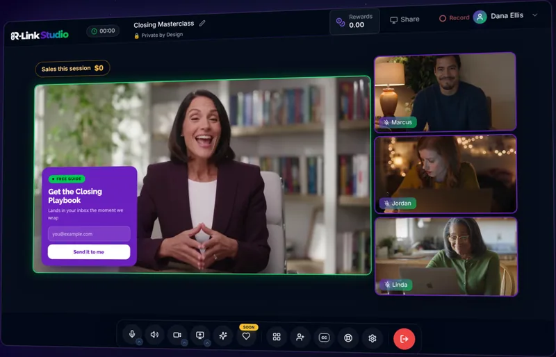 R-Link Studio with a lead capture element on screen
